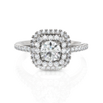 Load image into Gallery viewer, Double Halo Flickering Diamond Bridal Ring