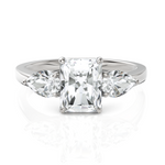 Load image into Gallery viewer, Radiant Cut &amp; Pear Cut Three Stone Solitaire Diamond Ring (2.00 CT. Radiant Cut)