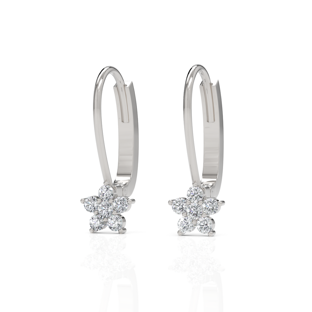 Fern Diamond Dropping Earrings