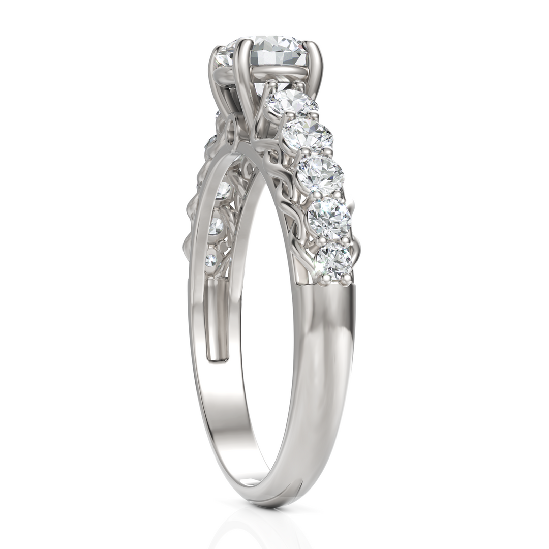 Glistening Classic Round Diamond Ring