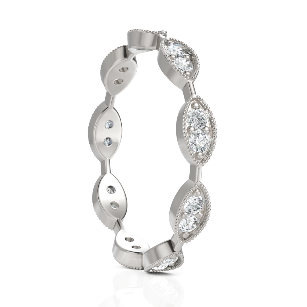 Stacking Eternity Marquise Round Simulated Diamond Band Ring