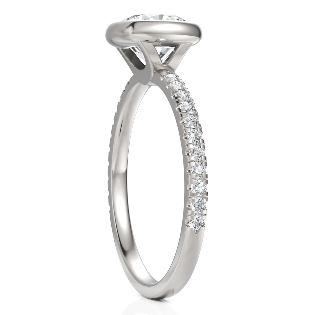 Charming Cushion Cut Diamond Solitaire Ring With Bezel Set (1.50 CT. Solitaire)
