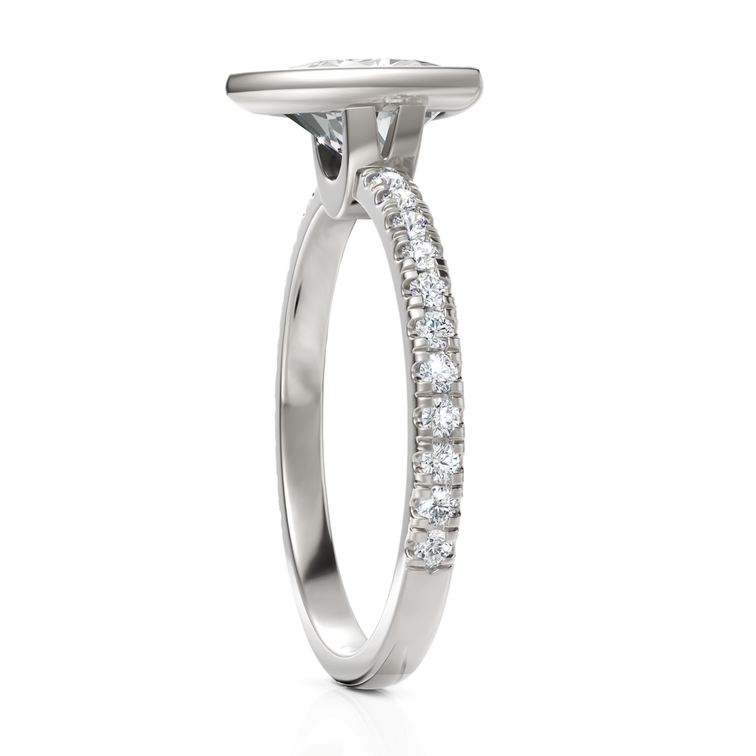 Trigon Trillion Cut Diamond Ring With Bezel Setting (1.50 CT. Trillion Cut)