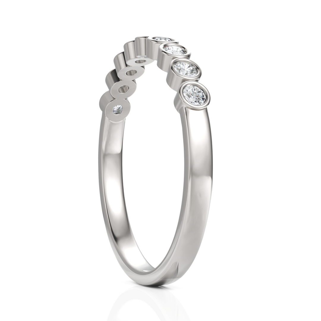 Elegant half Eternity Ring With Round Cut Diamond