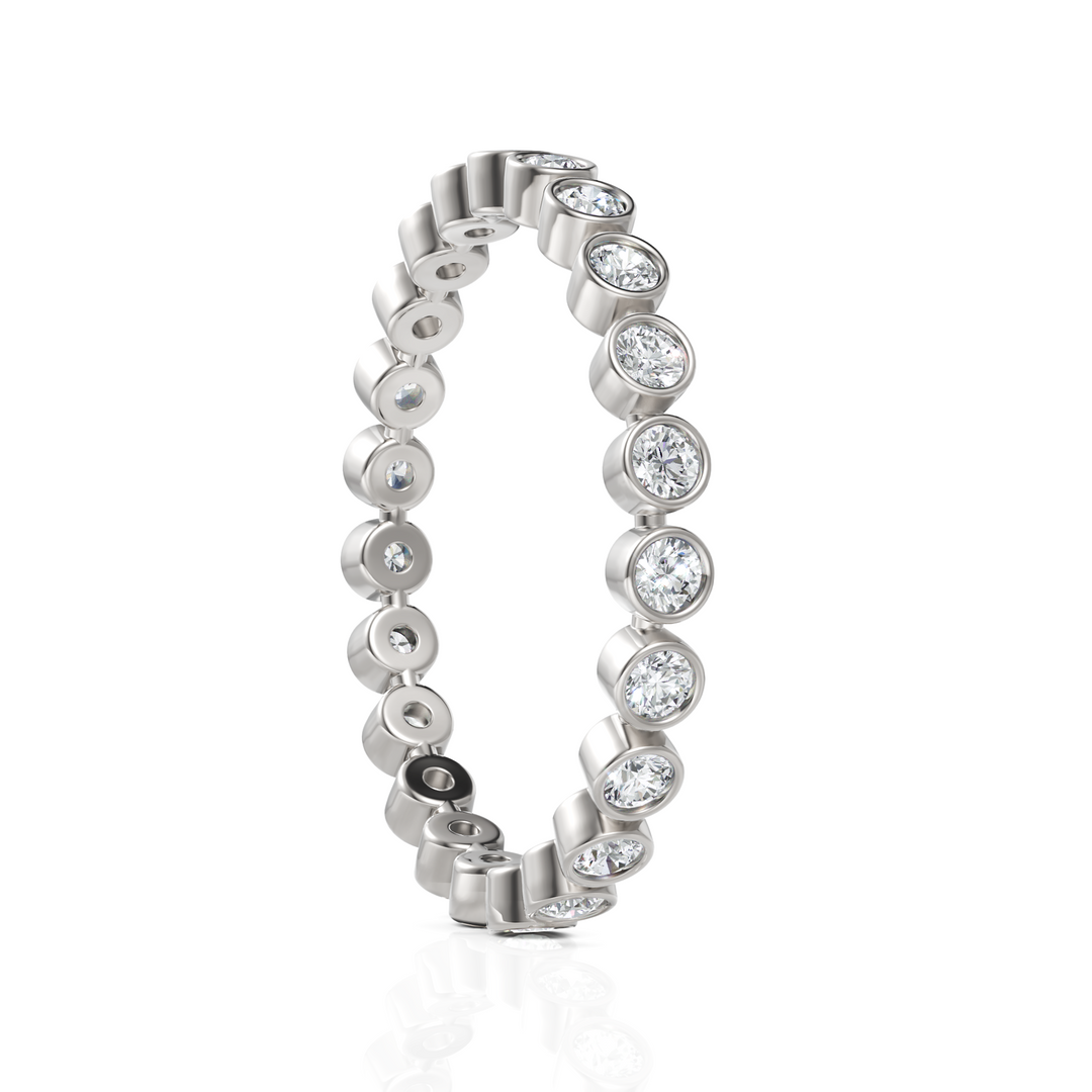 Alluring Round Bezel Setting Diamond Eternity Band