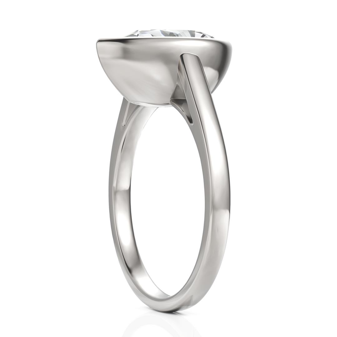 Tremendous Pear Cut Diamond Ring With Bezel Setting (2.50 CT. Solitaire)