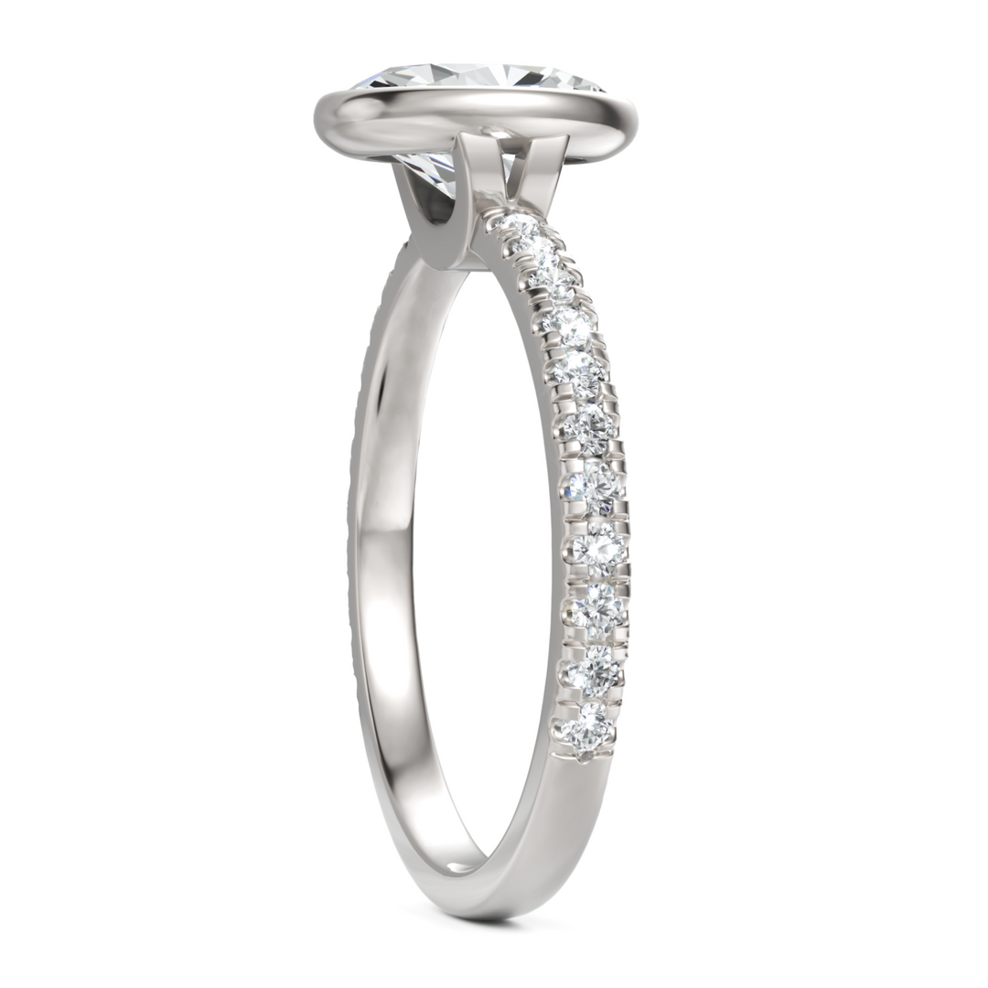 Endearing Oval Cut Diamond Ring With Bezel Setting (1.50 CT. Center Solitaire)