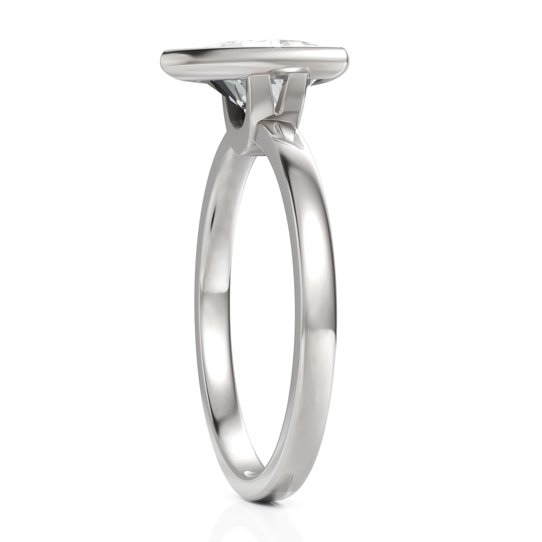 Trillion Cut Solitaire Diamond Ring With Bezel Set (1.50 CT.)