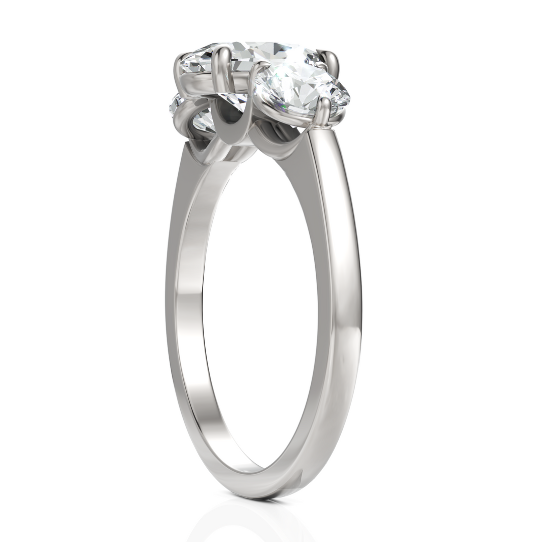 Enchant Three Stone With Oval Cut & Round Cut Diamond Ring (1.50 CT. Oval CUT Diamond)