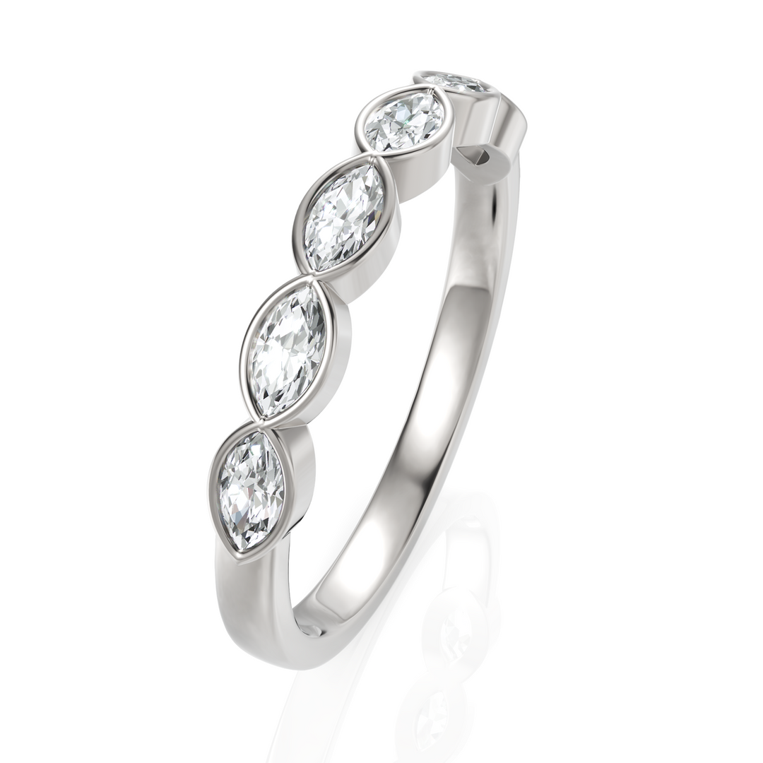 Half Eternity Marquise Diamond  Wedding Band