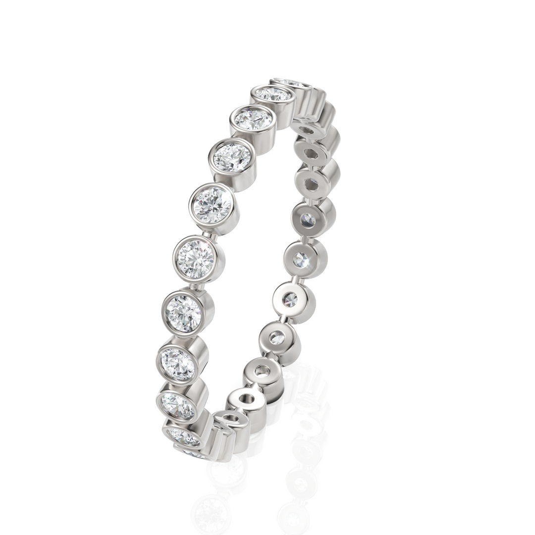 Alluring Round Bezel Setting Diamond Eternity Band