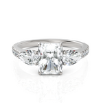 Load image into Gallery viewer, Amazing Three Stone Diamond Ring With Radiant Cut, Pear Cut &amp; Round Cut Diamond (2.00 CT. Radiant Cut)
