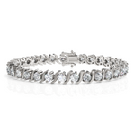 Load image into Gallery viewer, S Swirl Link Illusion Diamond Tennis Bracelet
