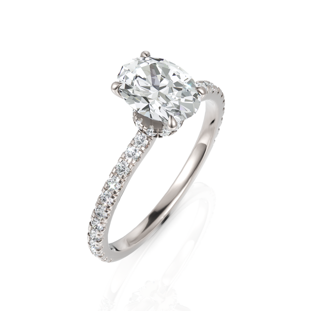 Grand Oval Classic Fine Solitaire Diamond Ring (1.00 Ct. Oval Cut)