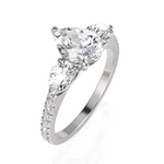 Load image into Gallery viewer, Brilliant Three Stone Pear Cut Diamond Engagement Ring (Center Stone 1.50 CT.)