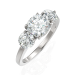 Load image into Gallery viewer, Three Stone solitaire Ring With Cushion Cut &amp; Round Cut Diamond (1.50 CT. Cushion Cut)
