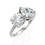 Load image into Gallery viewer, Round Cut &amp; Pear Cut Diamond Toi Et Moi Engagement Ring (1.50 Ct. Each Diamond)
