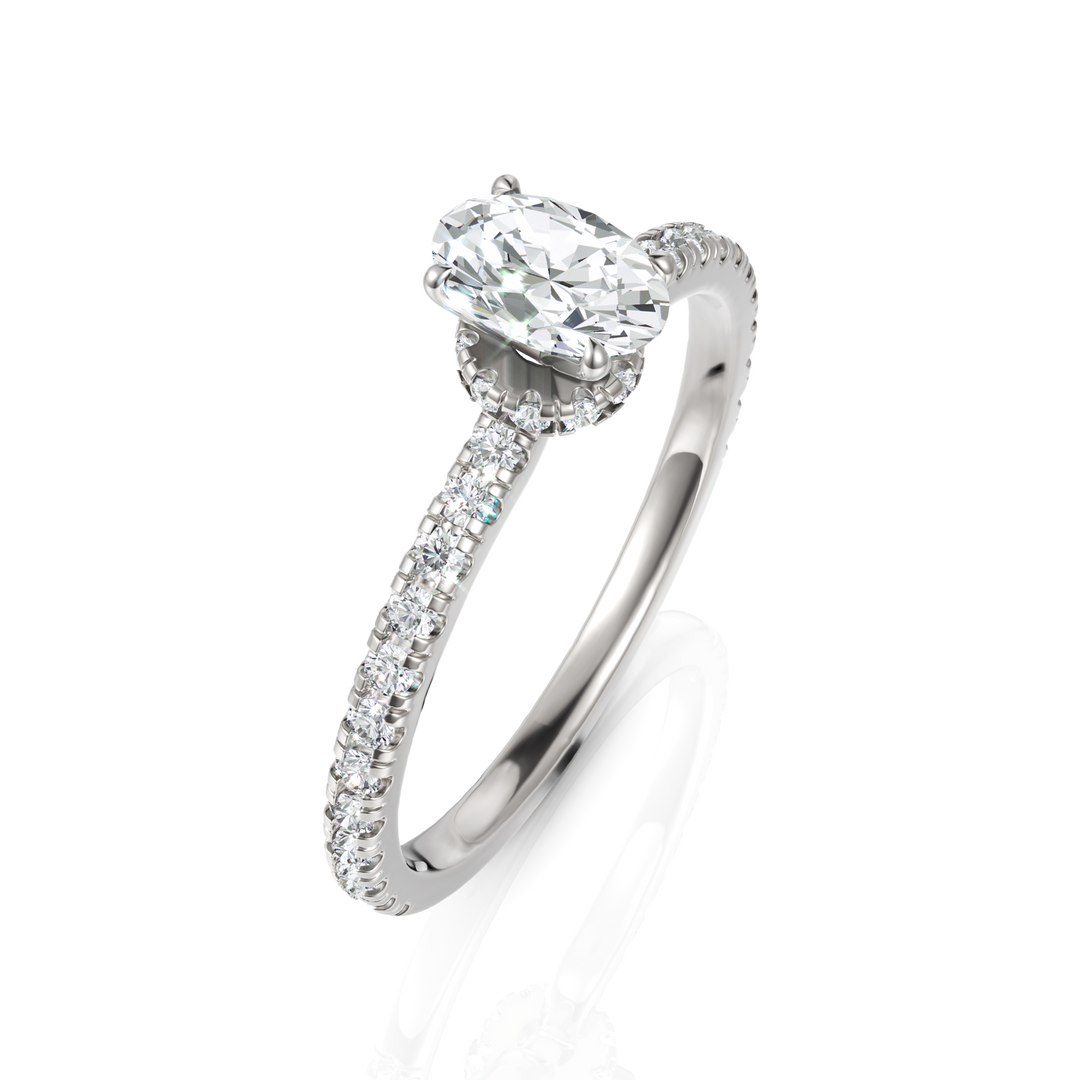 Latin Oval Cut Diamond Solitaire Ring (0.50 CT Oval)