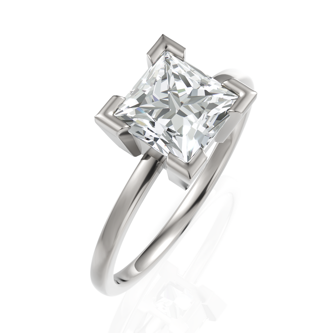 Nebula Solitaire Princess Cut Spark Ring