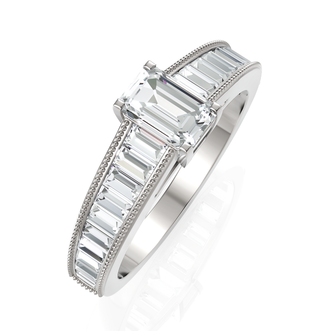 Designer Baguette Diamond Wedding Ring