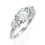 Load image into Gallery viewer, Three Stone solitaire Ring With Cushion Cut &amp; Round Cut Diamond (1.50 CT. Cushion Cut)