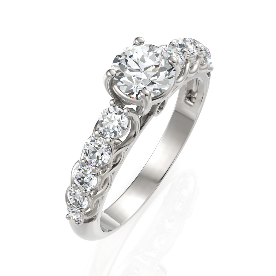 Glistening Classic Round Diamond Ring