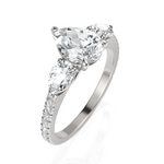 Load image into Gallery viewer, Brilliant Three Stone Pear Cut Diamond Engagement Ring (Center Stone 1.50 CT.)
