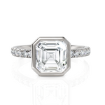 Load image into Gallery viewer, Lustre Asscher Cut Diamond Solitaire Ring With Bezel Setting (2.00 CT. Asscher Cut)
