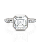 Load image into Gallery viewer, Lustre Asscher Cut Diamond Solitaire Ring With Bezel Setting (2.00 CT. Asscher Cut)