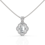 Load image into Gallery viewer, Remarkable Emerald Cut Diamond Accompanied By Round Cut Diamond Pendant (Emerald 2.00 Ct.) (Neck Chain Is Not A Part Of The Product And Can Be Bought Separately)
