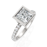 Load image into Gallery viewer, Charming Princess Cut Diamond Solitaire Ring With Bezel Set (2.00 CT. Princess Cut)
