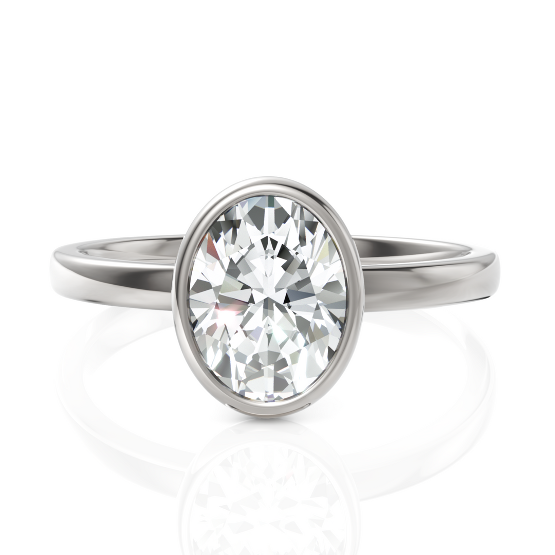 Classic Oval Cut Diamond With Bezel Set (1.50 CT.)