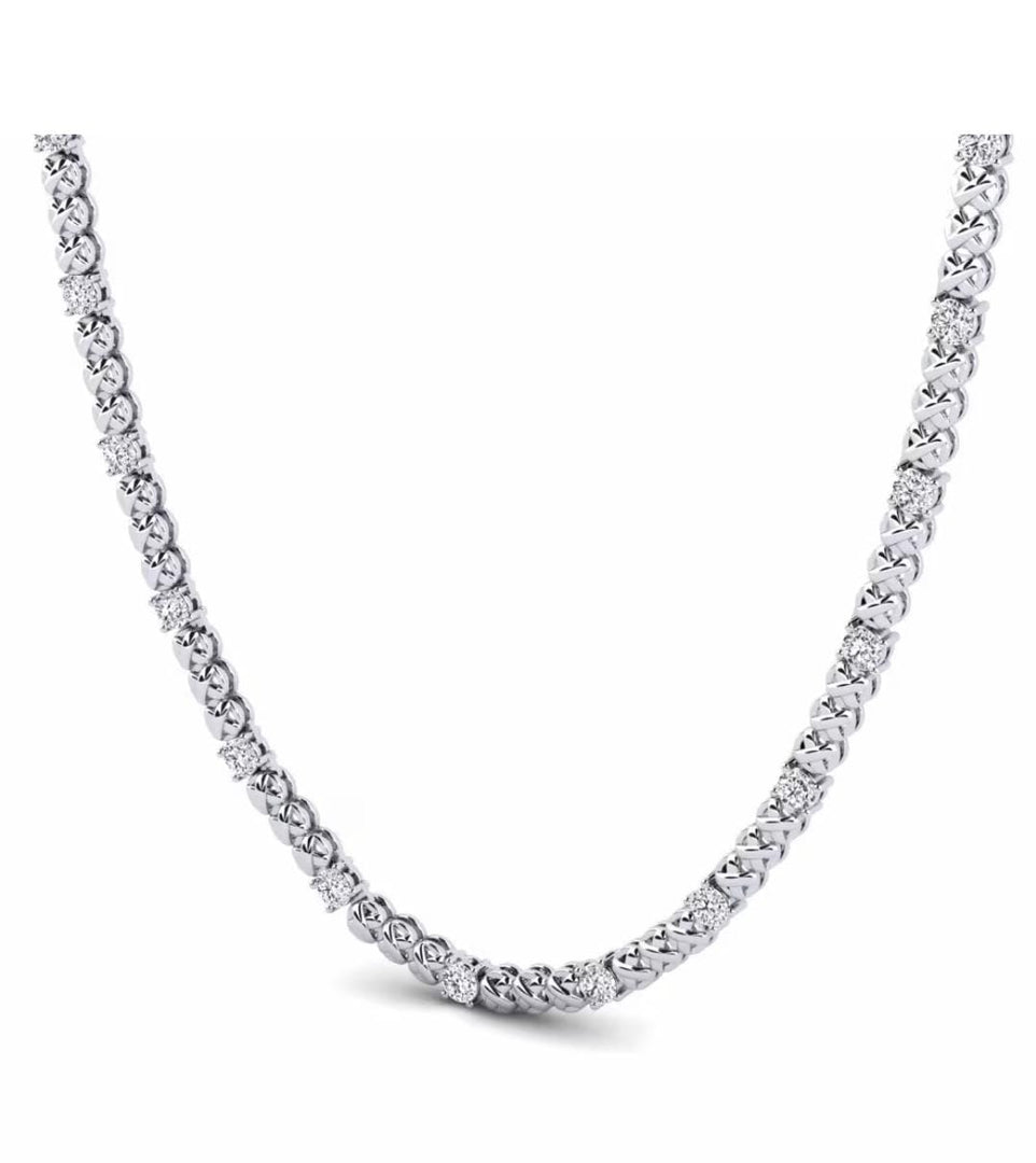 voguish Round Cut Diamond Necklace For Men