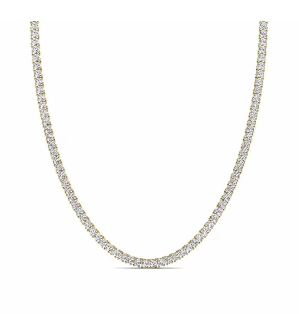 Lavish Round Cut Tennis Diamond Necklace