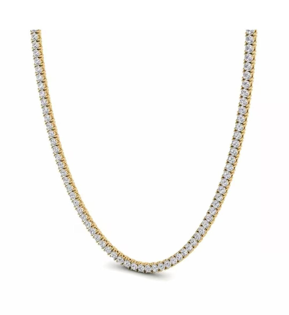 Lavish Round Cut Tennis Diamond Necklace