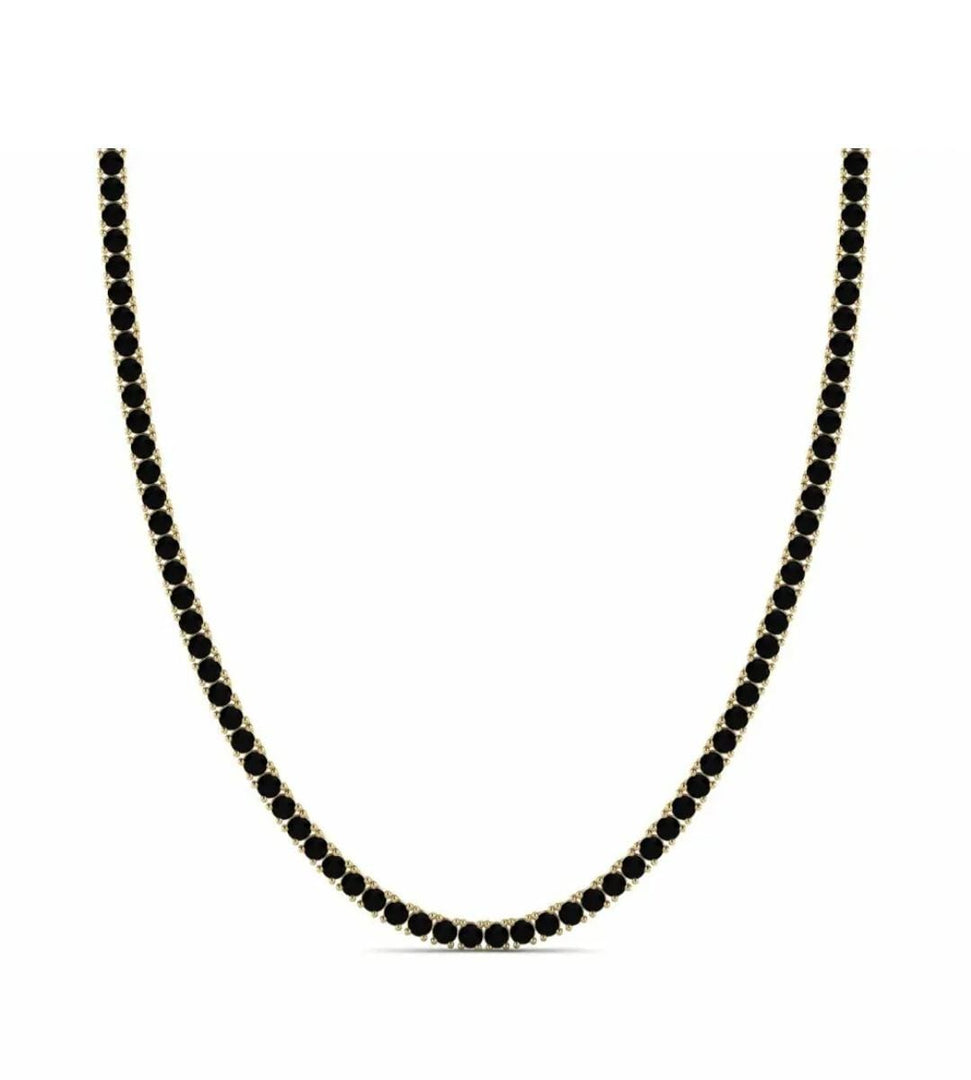 Attractive Round Cut Black Diamond Necklace (Natural Black Diamond)