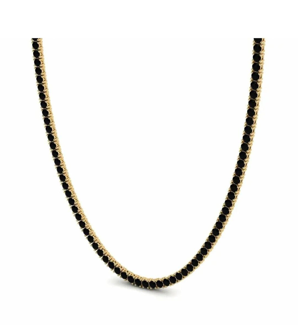 Attractive Round Cut Black Diamond Necklace (Natural Black Diamond)