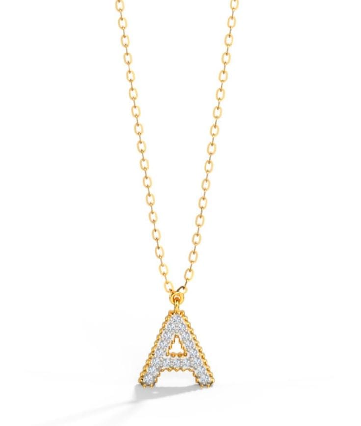 Custom Diamond Initial Pendant Necklace (0.80 CTW) in 14K & 18K Solid Gold | A–Z