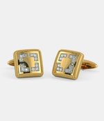 Load image into Gallery viewer, Elroy Yellow Gold Cufflinks With Round Cut Diamonds