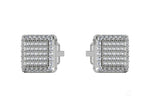 Load image into Gallery viewer, Square Halo Studded Cufflinks With Round Cut Diamonds (White Gold)