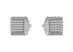 Load image into Gallery viewer, Square Halo Studded Cufflinks With Round Cut Diamonds (White Gold)