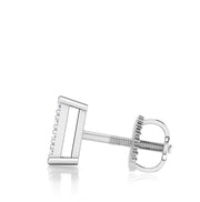 Striking Diamond Single Piece Ear Stud With Round Cut Diamonds For Men (White Gold)