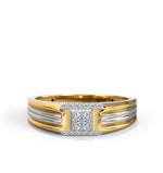 Load image into Gallery viewer, Fanciable Round Cut Diamond Ring With Yellow Gold For Men
