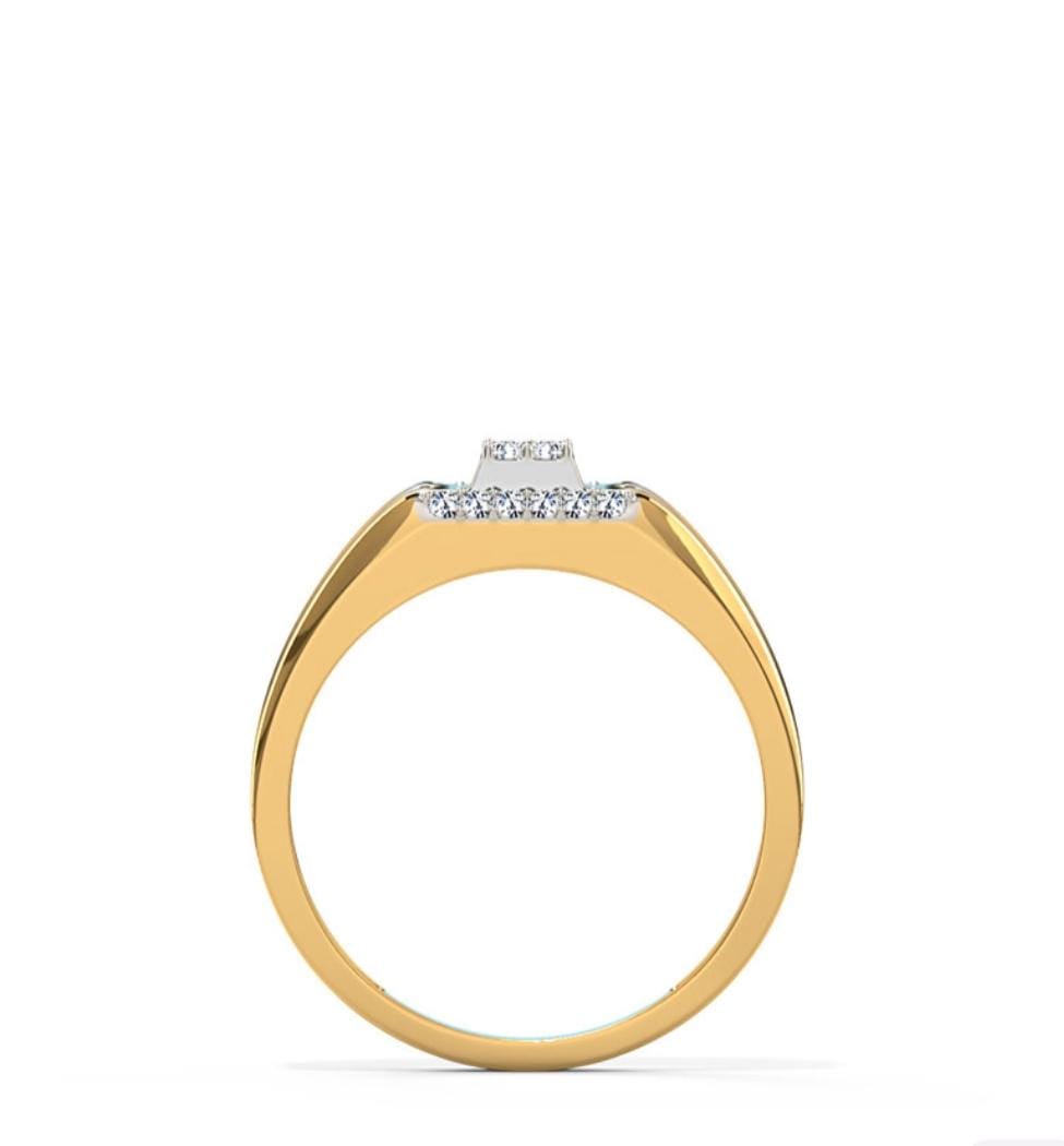 Fanciable Round Cut Diamond Ring With Yellow Gold For Men