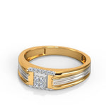 Load image into Gallery viewer, Fanciable Round Cut Diamond Ring With Yellow Gold For Men