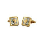 Load image into Gallery viewer, Elroy Yellow Gold Cufflinks With Round Cut Diamonds