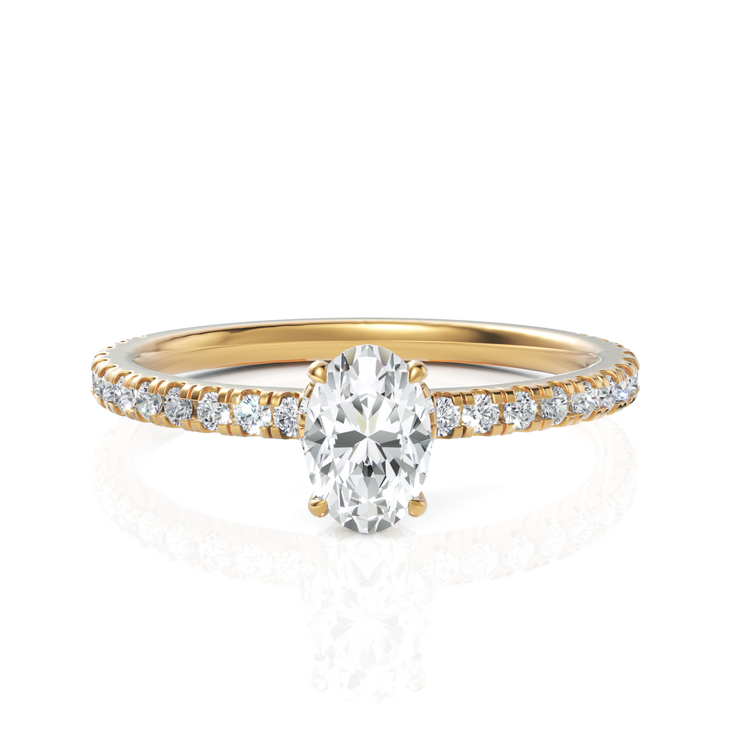 Latin Oval Cut Diamond Solitaire Ring (0.50 CT Oval)