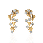 Load image into Gallery viewer, The Falling Pyramid Diamond Earrings
