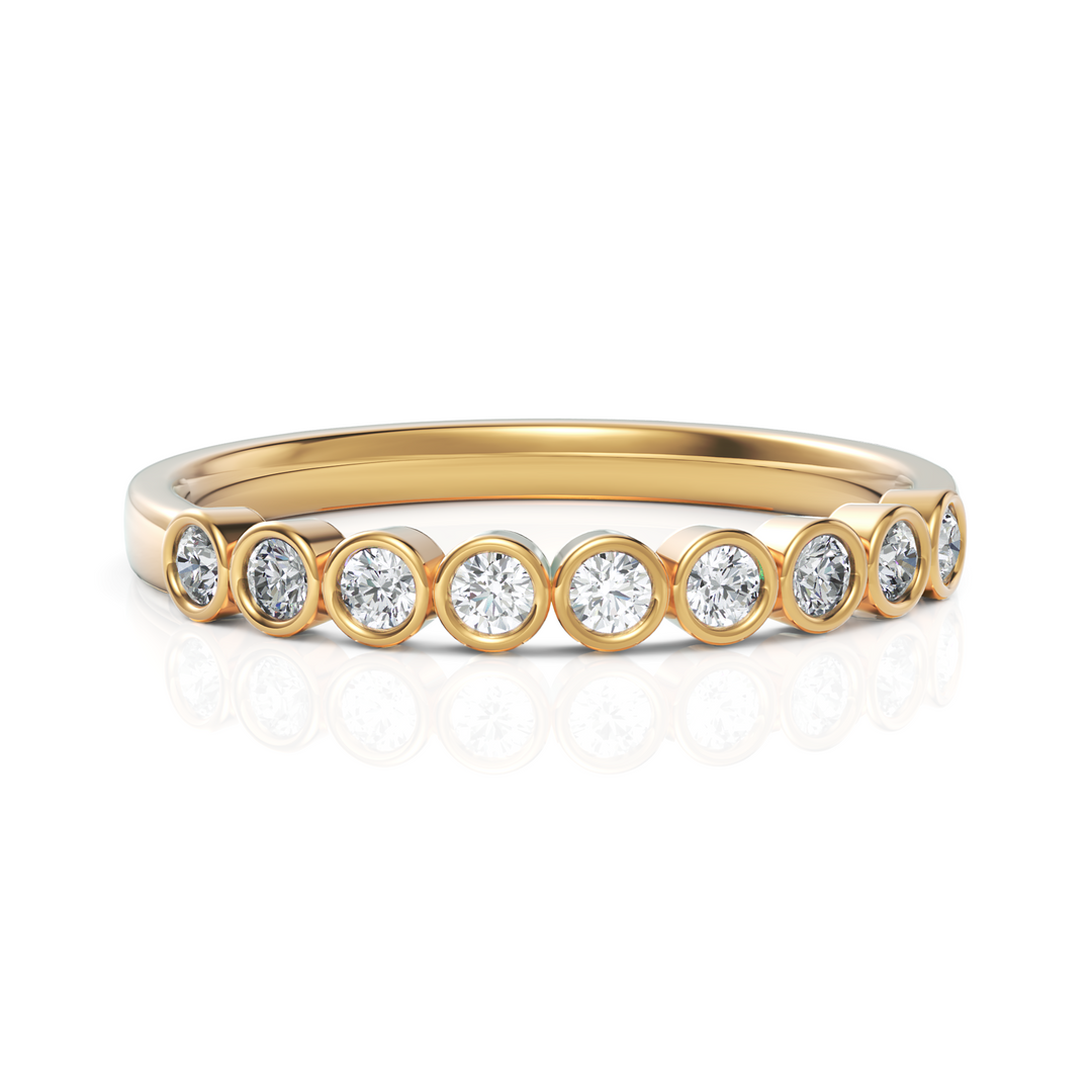 Elegant half Eternity Ring With Round Cut Diamond