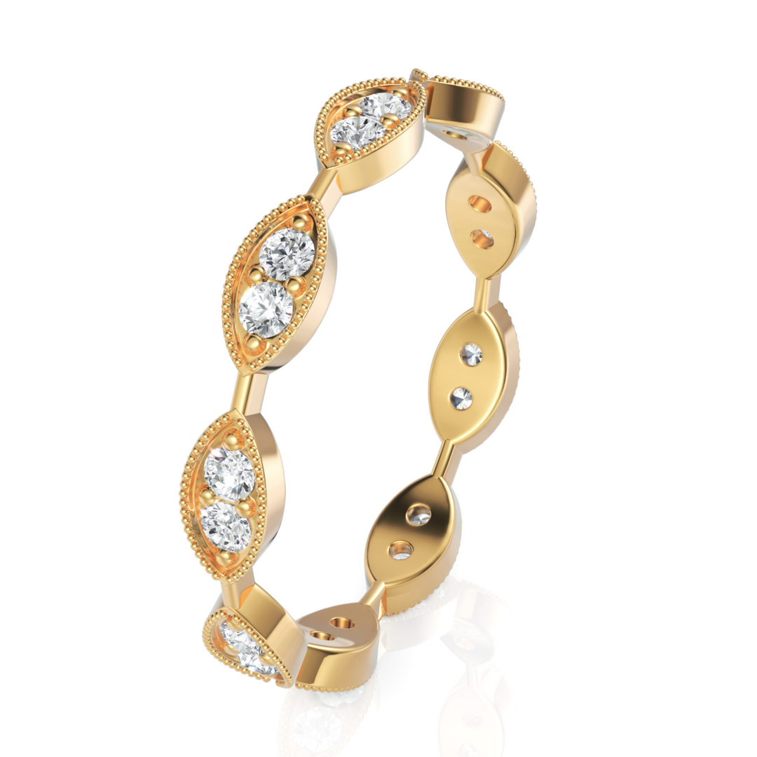 Stacking Eternity Marquise Round Simulated Diamond Band Ring